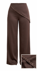 Pantalon Efecto Lino con Tachuelas
